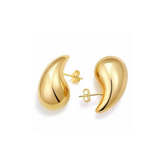 Mini droplet huggie earrings crafted from stainless steel with elegant 18K gold plating. Subtle yet eye-catching 20mm length adds a touch of glamour and sophistication. Hypoallergenic, water- and tarnish-resistant—perfect for elevating any outfit with refined shine.