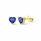 Lily Blue Heart Earrings