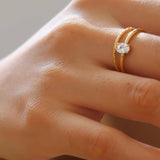 CZ Square Thin Ring