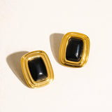 Classic Square Stone Earrings