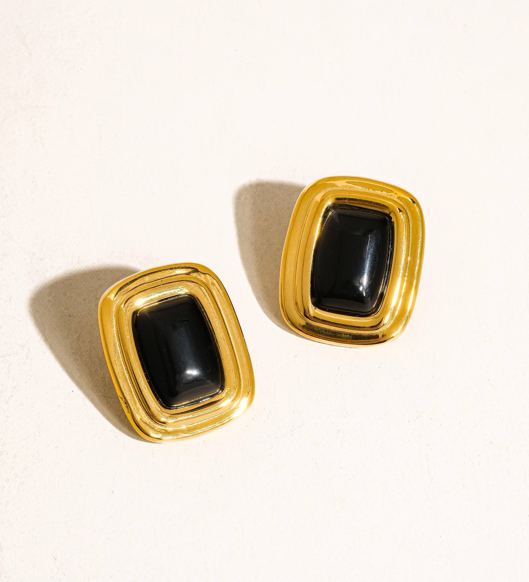 Classic Square Stone Earrings