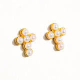 Pearl Cross Stud