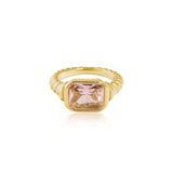 Laverne 18K Gold Non-Tarnish CZ Cocktail Ring: Green