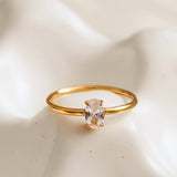 CZ Square Thin Ring