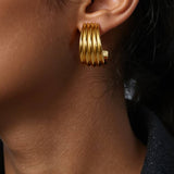 Rowan Ribbed Hoop Earrings