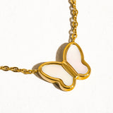 Petite Shell Butterfly Necklace