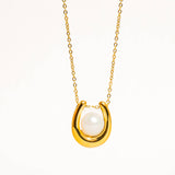 Lucky Horseshoe Pearl Necklace
