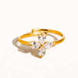 Clover CZ Ring