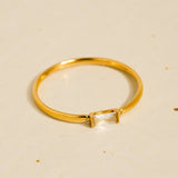 Minimalist Thin CZ Ring