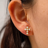 Pearl Cross Stud