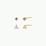 Amethyst Birthstone Earring Set