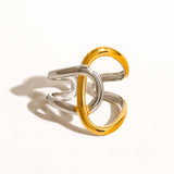 Lara Abstract Two-Tone Ring
