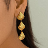 Cascade Layered Shell Drop Earrings