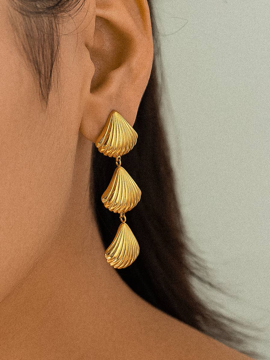 Cascade Layered Shell Drop Earrings – By Ella Jewellery