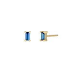 Sapphire Blue Baguette Stud Earrings