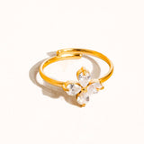 Clover CZ Ring