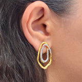 Mila Two Tone Pavé Earrings