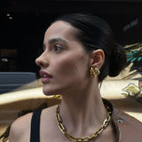 Celeste Large Droplet Huggie Earrings