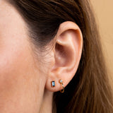 Sapphire Blue Baguette Stud Earrings
