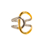 Lara Abstract Two-Tone Ring