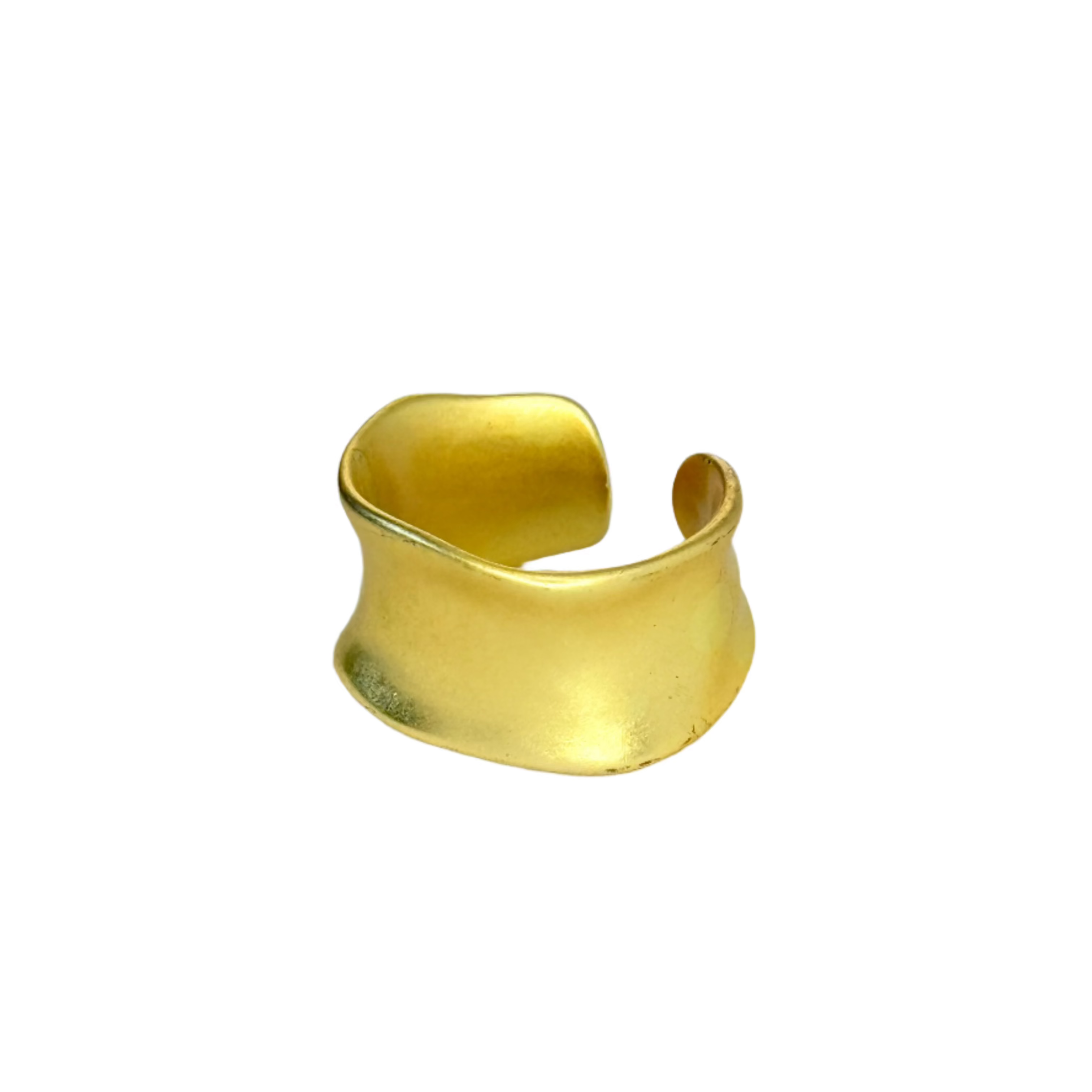 Adjustable ring crafted from solid 925 sterling silver with 18K gold plating, featuring a geometric hollow overlapping band in an elegant dual-tone silver and gold finish. Hypoallergenic, water- and tarnish-resistant—perfect for adding effortless sophistication to any look.