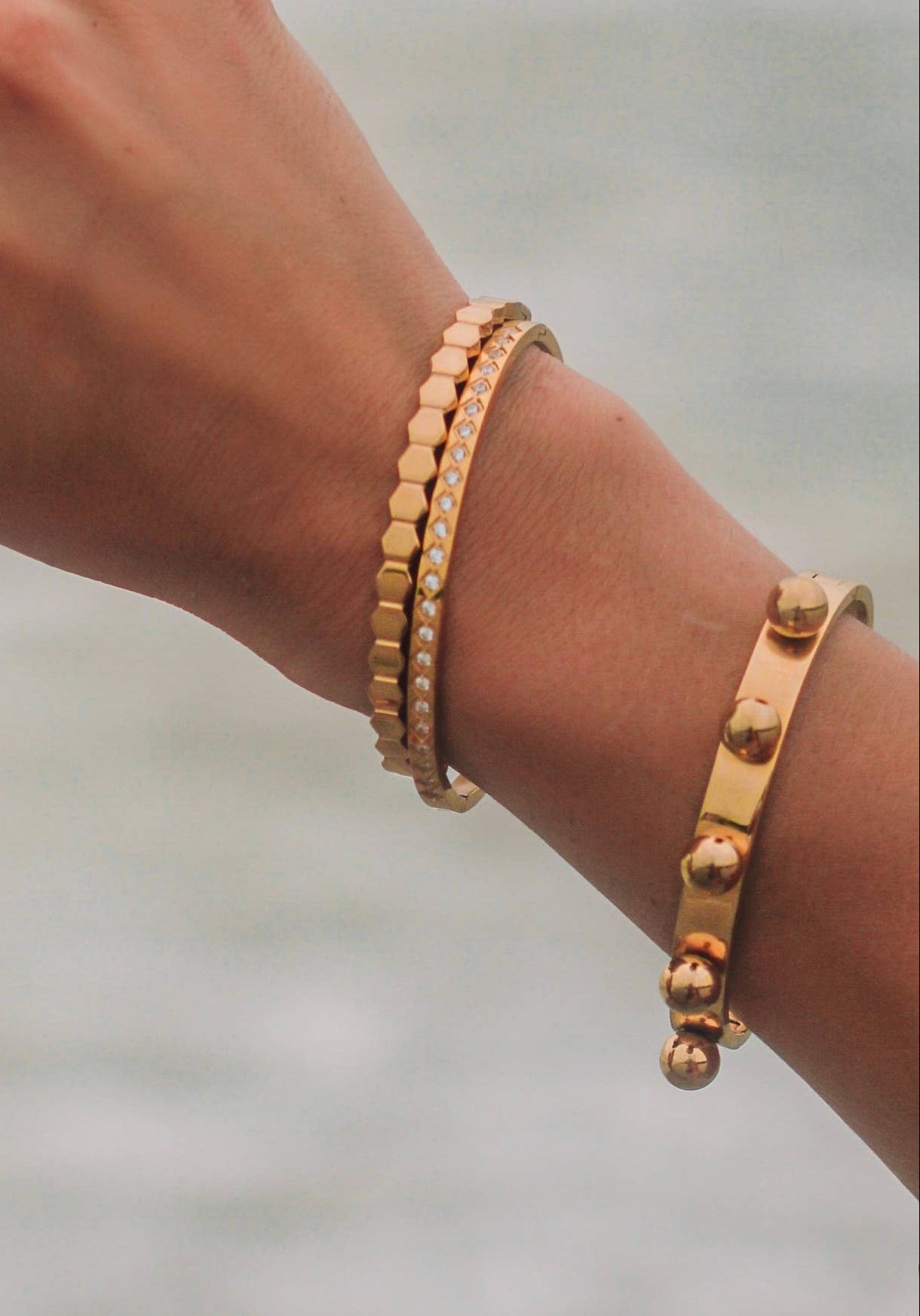 Aliya Bracelet is perfect for stacking. 18K gold-plated, waterproof & hypoallergenic. A timeless, tarnish-resistant layering piece