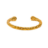 Aurora Textured Cuff Bracelet – 18K Gold Plated, Elegant Statement