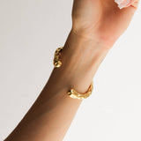 Aurora Textured Cuff Bracelet – 18K Gold Plated, Elegant Statement