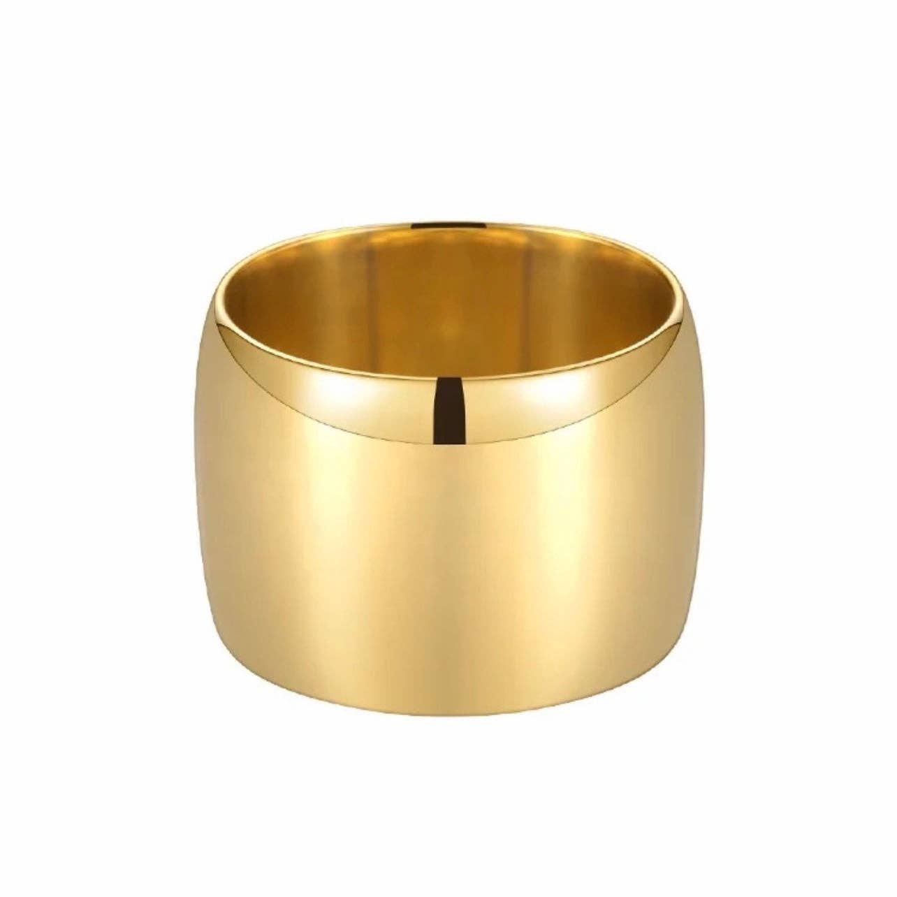 Gold ring on a white background