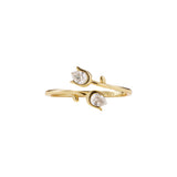 Elegant ring crafted from solid 925 sterling silver with premium gold plating, featuring a tulip-inspired silhouette accented with sparkling cubic zirconia. Hypoallergenic, water- and tarnish-resistant—perfect for adding a delicate statement of femininity and grace to any look.