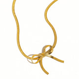 Bow Necklace Gold