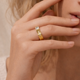 Lexi Geometric Wedding Band