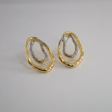Mila Two Tone Pavé Earrings