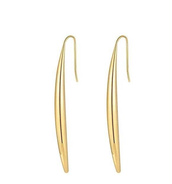 Elegant drop earrings with a graceful, feminine silhouette that adds timeless charm to any outfit. Crafted from 18K gold-plated stainless steel, these hypoallergenic, water- and tarnish-resistant earrings are perfect for both special occasions and polished everyday style.