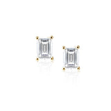 Classic stud earrings featuring emerald-cut cubic zirconia stones set in 18K gold-plated sterling silver. Radiant and refined, these hypoallergenic, water- and tarnish-resistant studs offer face-brightening sparkle—perfect for everyday elegance or special occasions.
