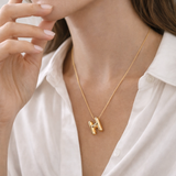 Gold Balloon Initial Necklace
