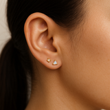Birthstone Stud Gold Earrings Set