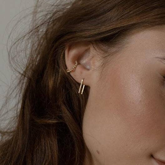 Mini Staple Earrings – 14K Gold Fill, Minimalist Everyday Style