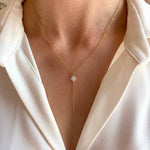 Delicate necklace crafted from fine stainless steel, featuring a white mother-of-pearl clover charm as a modern symbol of luck and elegance. Hypoallergenic, water- and tarnish-resistant—perfect for everyday wear or gifting someone special.