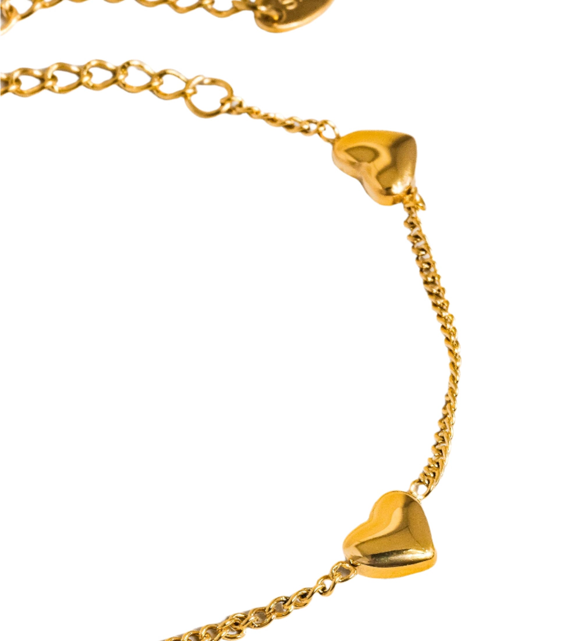 Dainty necklace crafted from 18K gold-plated titanium steel, featuring a petite heart charm on a fine adjustable chain measuring 13.7 inches. Hypoallergenic, nickel-free, tarnish- and water-resistant—perfect for adding subtle romance to any look.