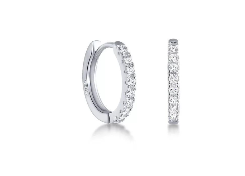 Pave Huggies Gold Earrings