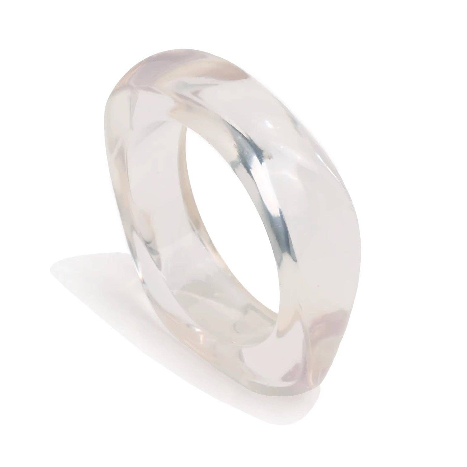 Silver ring on a white background