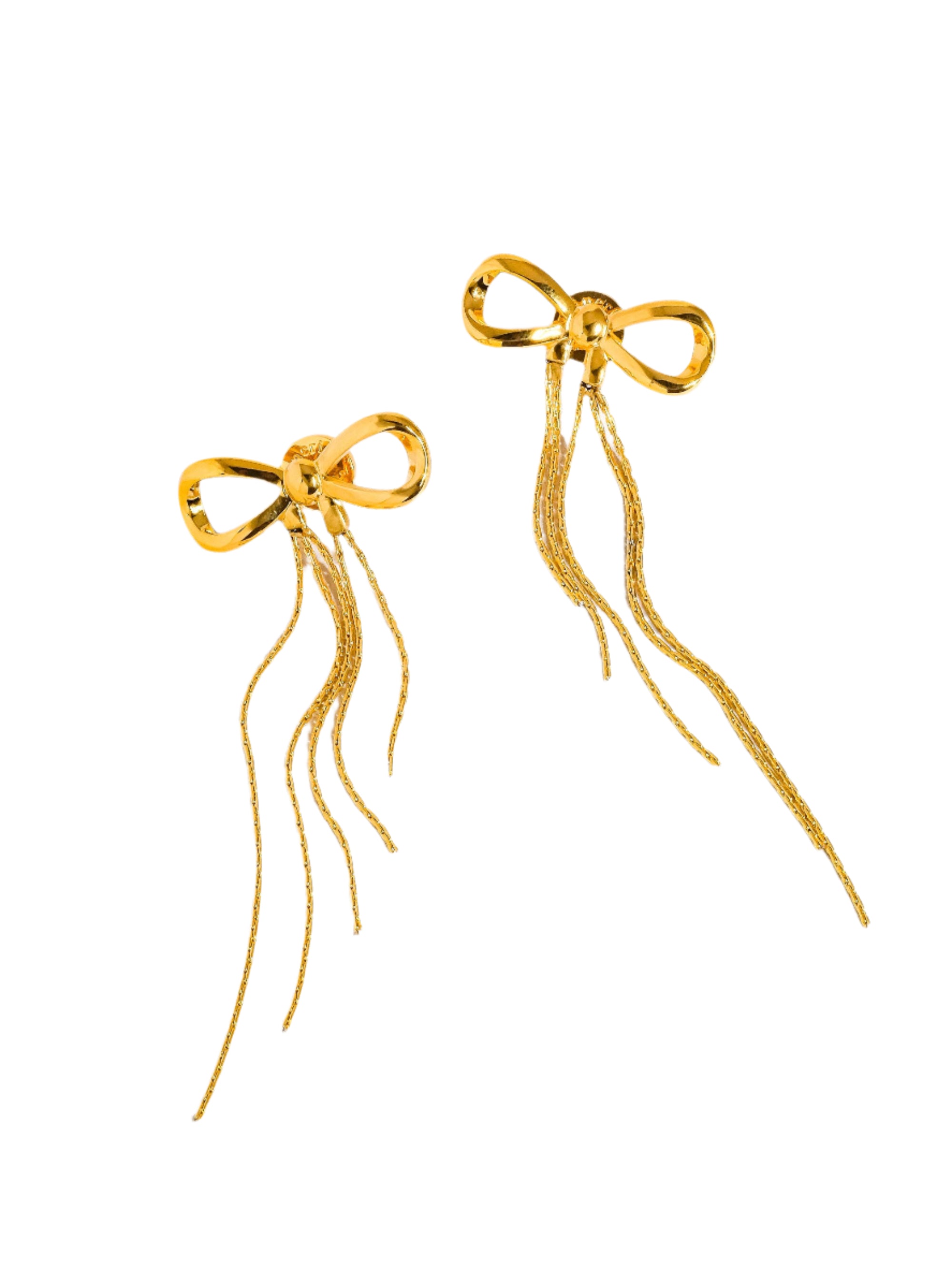 Statement earrings with a bold heart-shaped top and flowing chain tassels for graceful movement. Crafted from 18K gold-plated stainless steel, measuring 1.06 x 3.07 inches. Hypoallergenic, water- and tarnish-resistant—romantic and radiant, ideal for special occasions or elevating casual looks.
