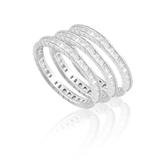 Set of three delicate stackable rings available in sterling silver or gold-plated finish, each accented with cubic zirconia for subtle sparkle. Lightweight, minimalist, and tarnish-resistant—perfect for wearing solo or stacked to add effortless charm to any look.