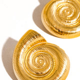 Coral Large Seashell Studs