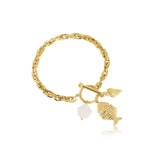 Fishbone Shell Chain Bracelet