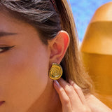Coral Large Seashell Studs