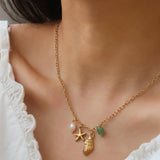 Marina Pearl and Shell Charm Necklace