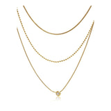 Celestine Trilayer CZ Chain Necklace