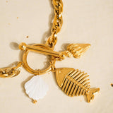 Fishbone Shell Chain Bracelet